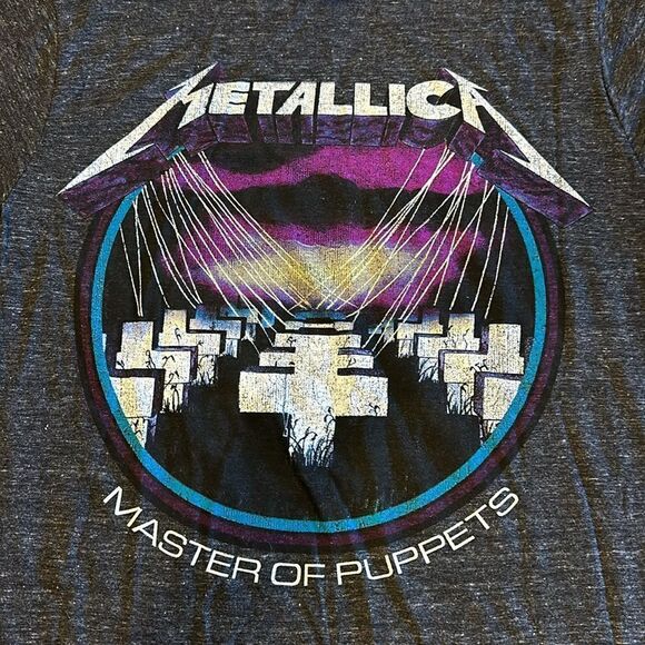 Bay Island Sportswear Men’s Dark Heather Grey Metallica Concert T-Shirt - Picture 2 of 7